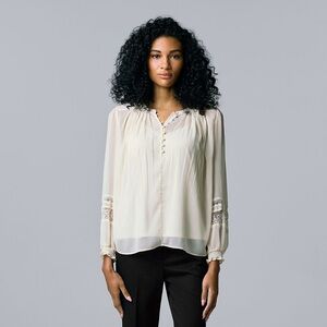 Simply Vera Chiffon Shirred Blouse